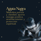 Pulsera Tetragrammaton con Nudo de Bruja y Ágata Negra | Amuleto de Protección y Energía Positiva en Acero Inoxidable - cotigo