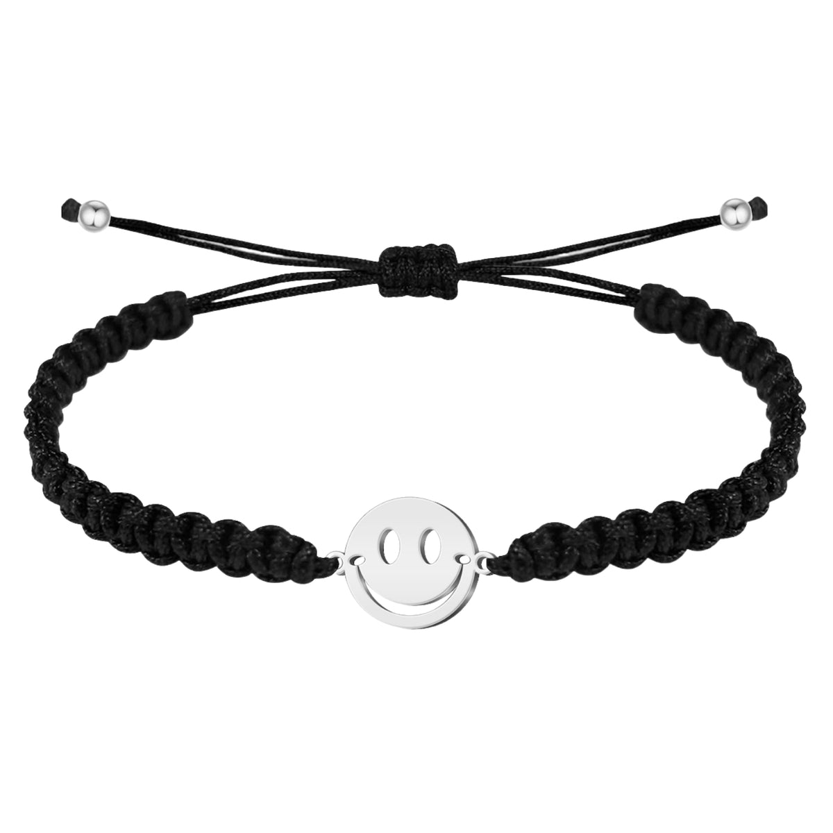 Pulseira de fio de rosto sorridente de aço dourado