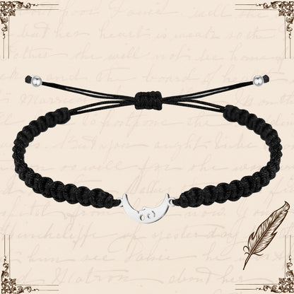Pulsera Hilo Destino con Luna Acero Plateado