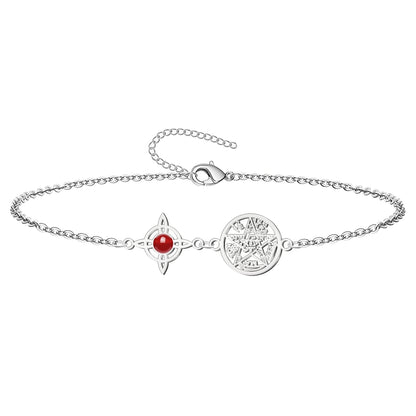 Colgante Tetragrammatón con Nudo de Bruja y Carneola – Amuleto de Energía y Confianza en Acero Inoxidable