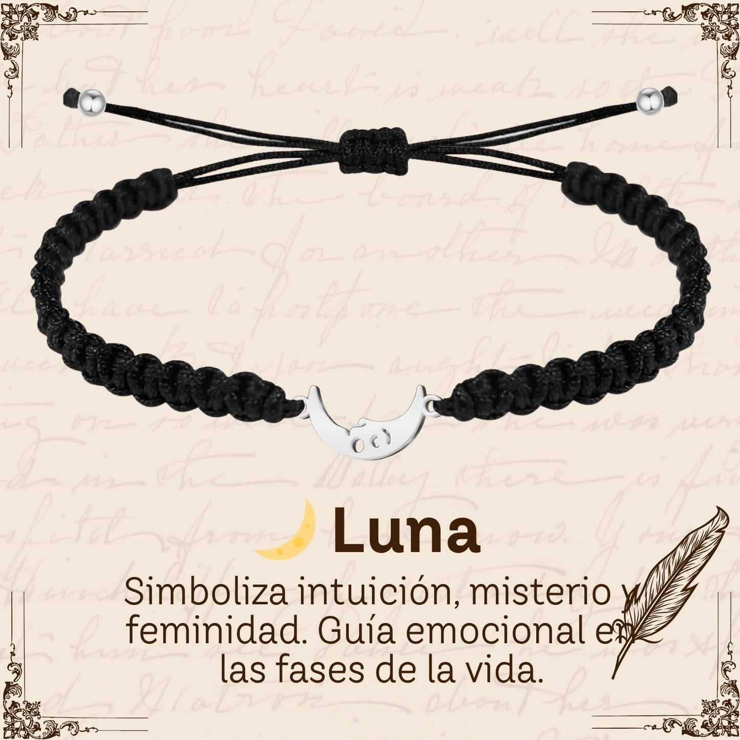 Pulsera Hilo Destino Hecho a Mano 🧵 con Amuleto de Suerte y Protección 🍀 en Acero Inoxidable 💎