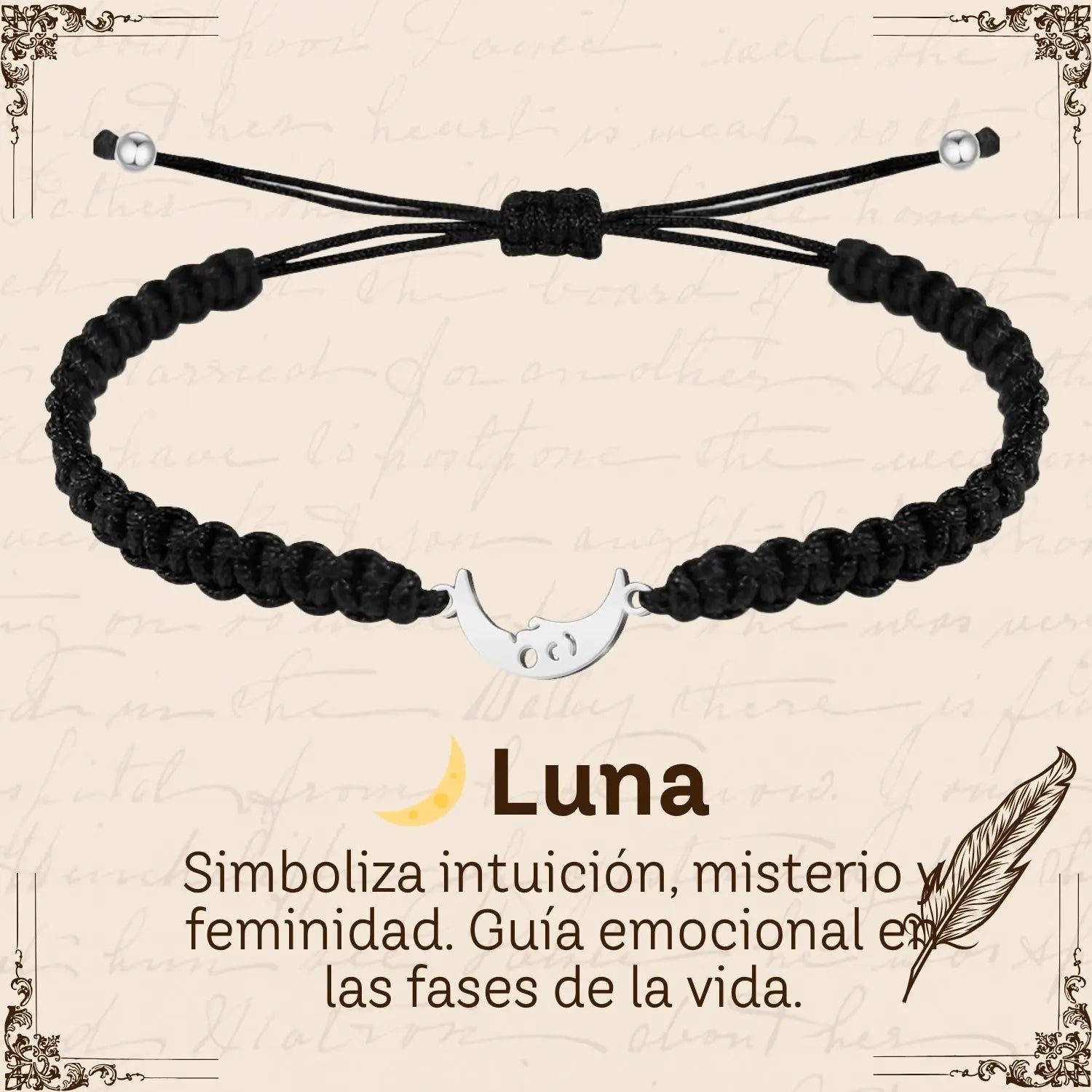Pulsera Hilo Destino Hecho a Mano 🧵 con Amuleto de Suerte y Protección 🍀 en Acero Inoxidable 💎 - cotigo