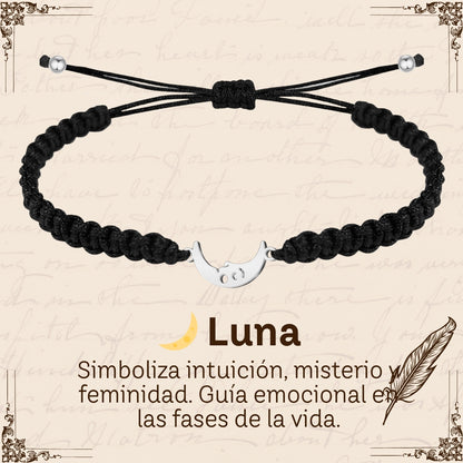 Pulsera Hilo Destino Hecho a Mano 🧵 con Amuleto de Suerte y Protección 🍀 en Acero Inoxidable 💎