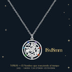 Colgante Tetragrammaton en Acero Plateado Con Circonitas - cotigo