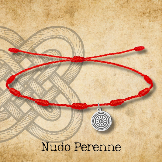 Pulsera 7 Nudos con colgante Nudo perenne Acero Plateado