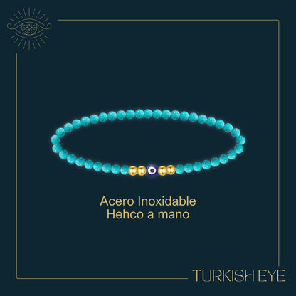 Pulsera Ojo turco con turquesa y Acero