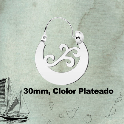 20506 Argolla canaria 30mm Acero color Plateado