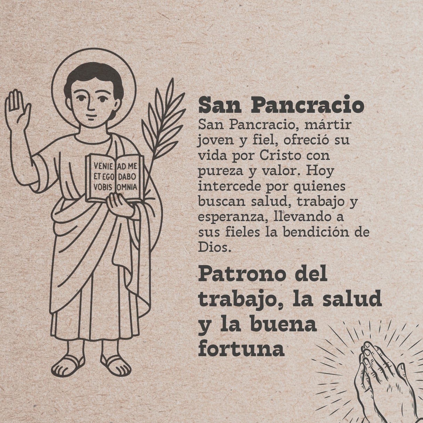 Llavero de Madera con SAN PANCRACIO