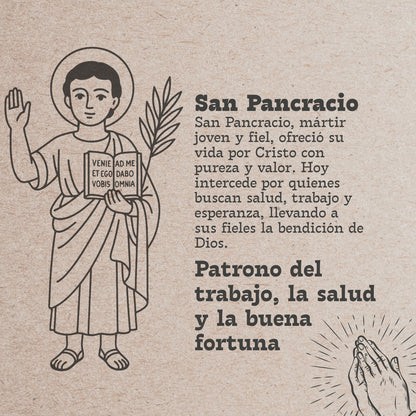 Llavero de Madera con SAN PANCRACIO