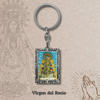 Llavero Virgen del Rocío con Imagen Coloreado acabado