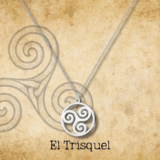 Colgante el Trisquel Acero Plateado