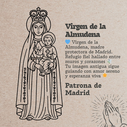 Pulsera Bandera de madrid con colgante  Virgen de la Almudena Acero Plateado
