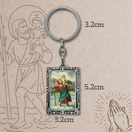 Llavero San Cristóbal con Imagen coloreado