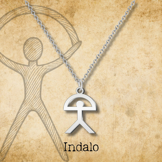 Collar  Con Indalo Acero Plateado