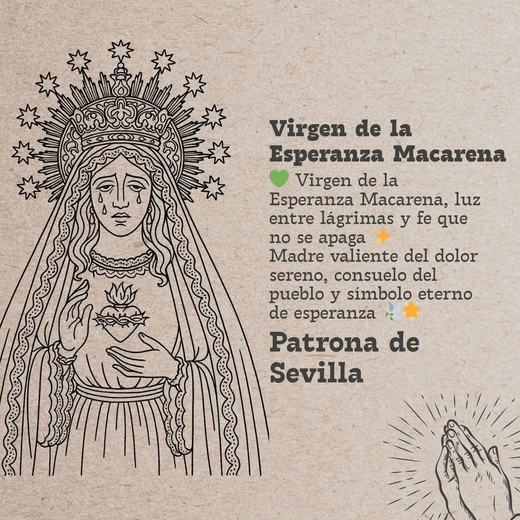 Collar Virgen de la Esperanza Macarena Acero Dorado Calado - cotigo
