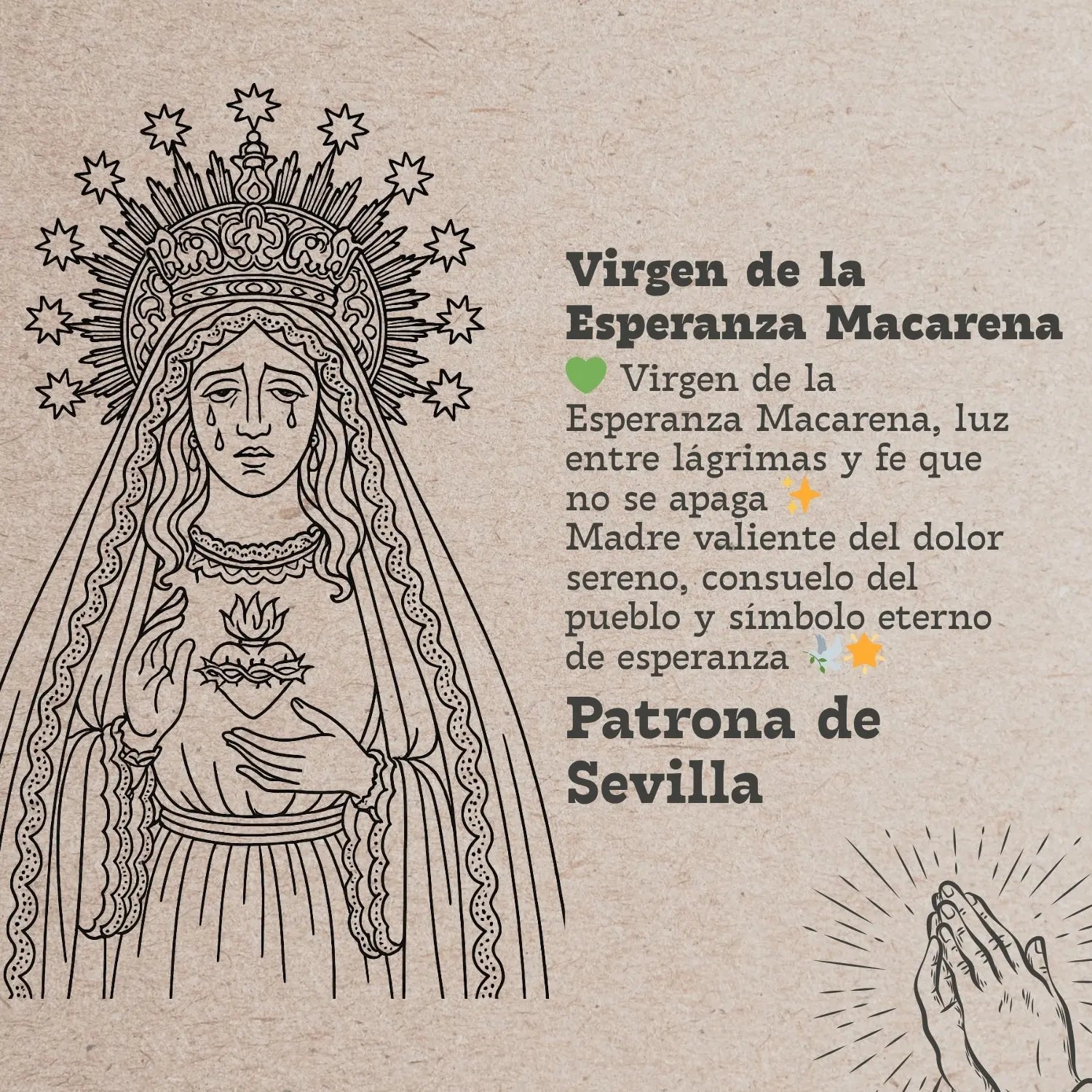Collar Virgen de la Esperanza Macarena Acero Dorado Calado - cotigo