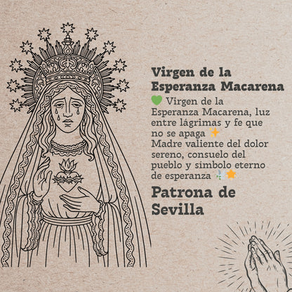 Colgante Virgen de la Esperanza Macarena Acero Dorado
