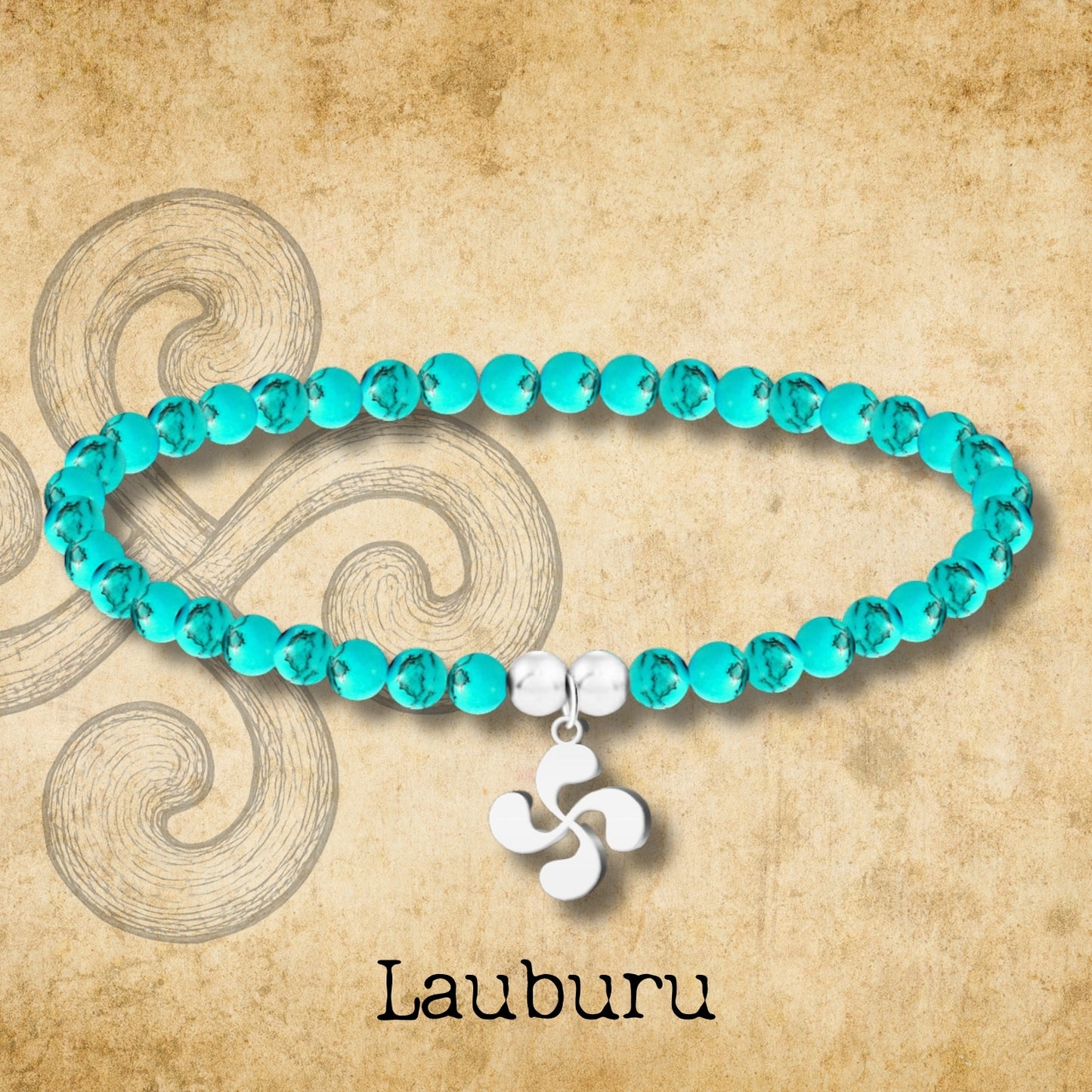 Pulsera tuquesa -LAUBURU-Plateado
