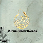 Argolla Canaria en Acero inoxidable baño de oro de 14k - cotigo