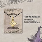 Colgante Nudo de Bruja Acero Dorado detalle