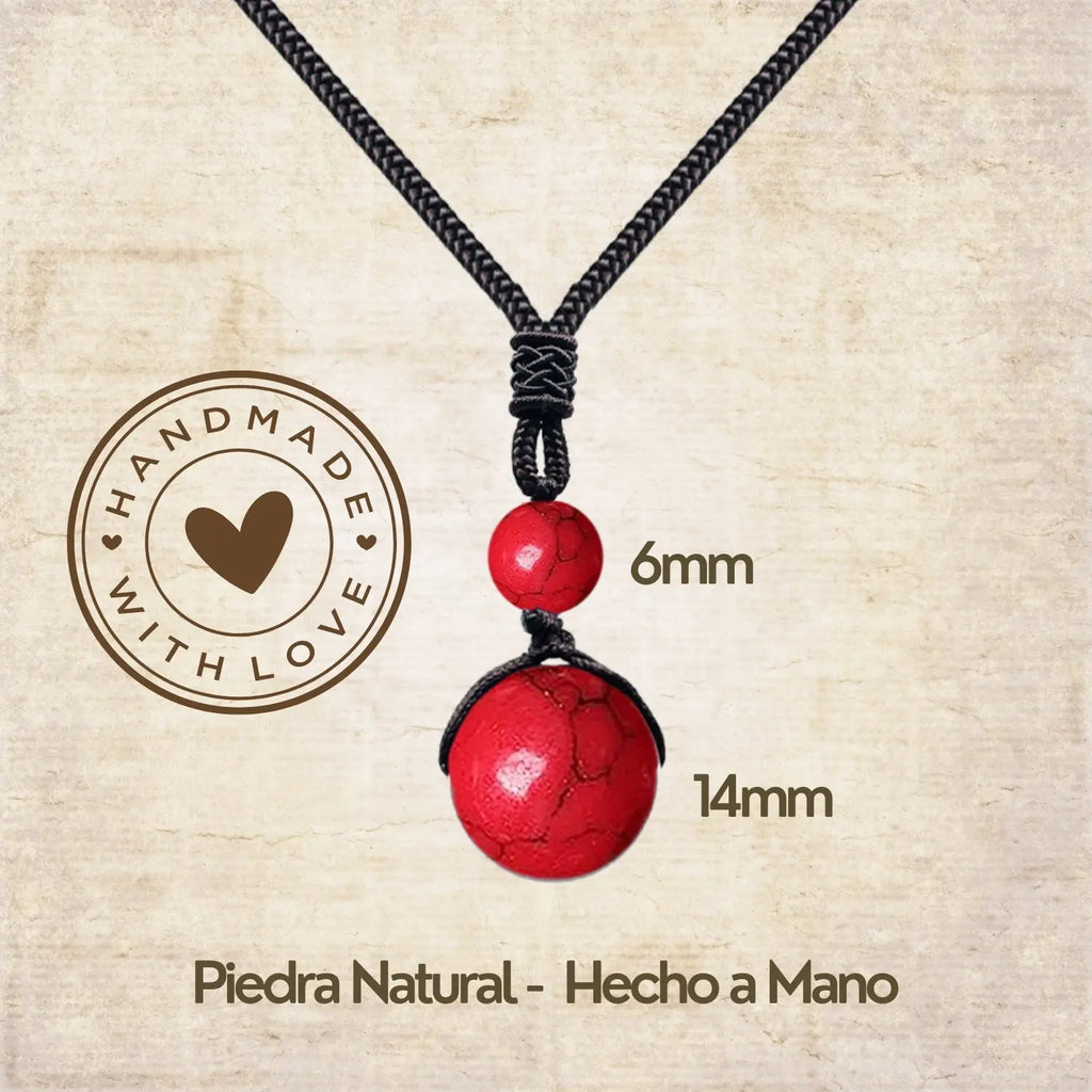 Colgante de Turquesa rojo de bola 14mm - cotigo