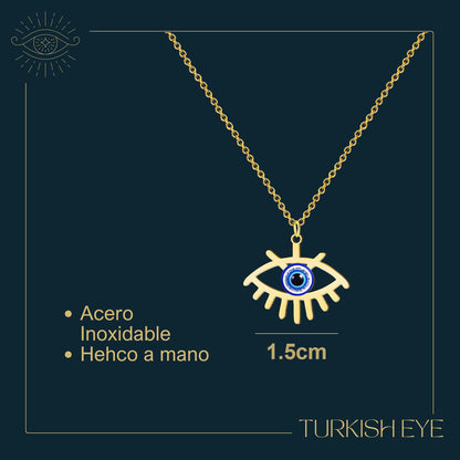 Collar Ojo turco Acero color Dorado