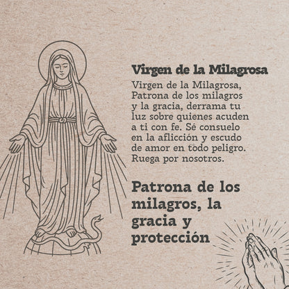 Colgante Acero Virgen de la Milagrosa color Plateado
