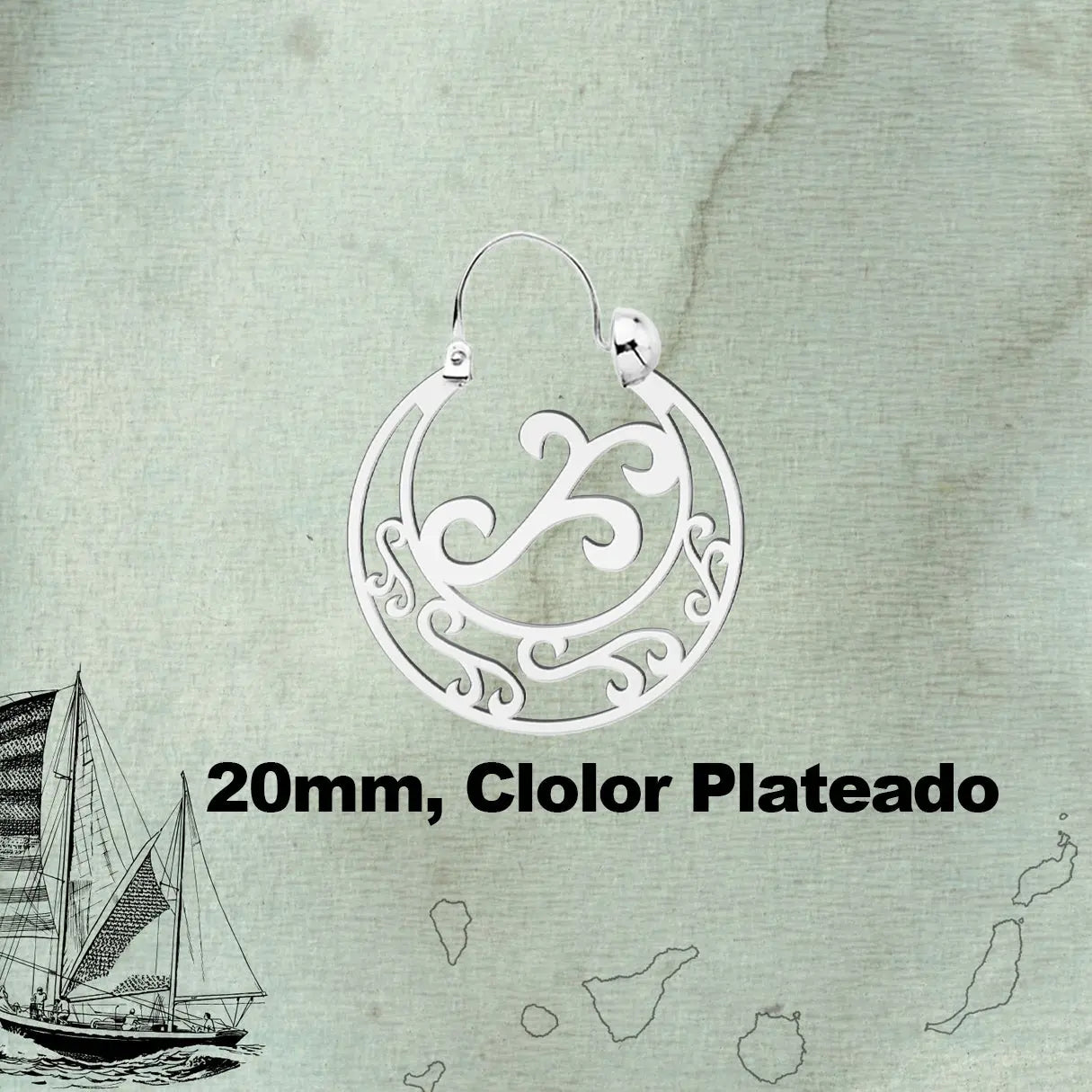 Argolla Canaria en Acero inoxidable baño de oro de 14k - cotigo