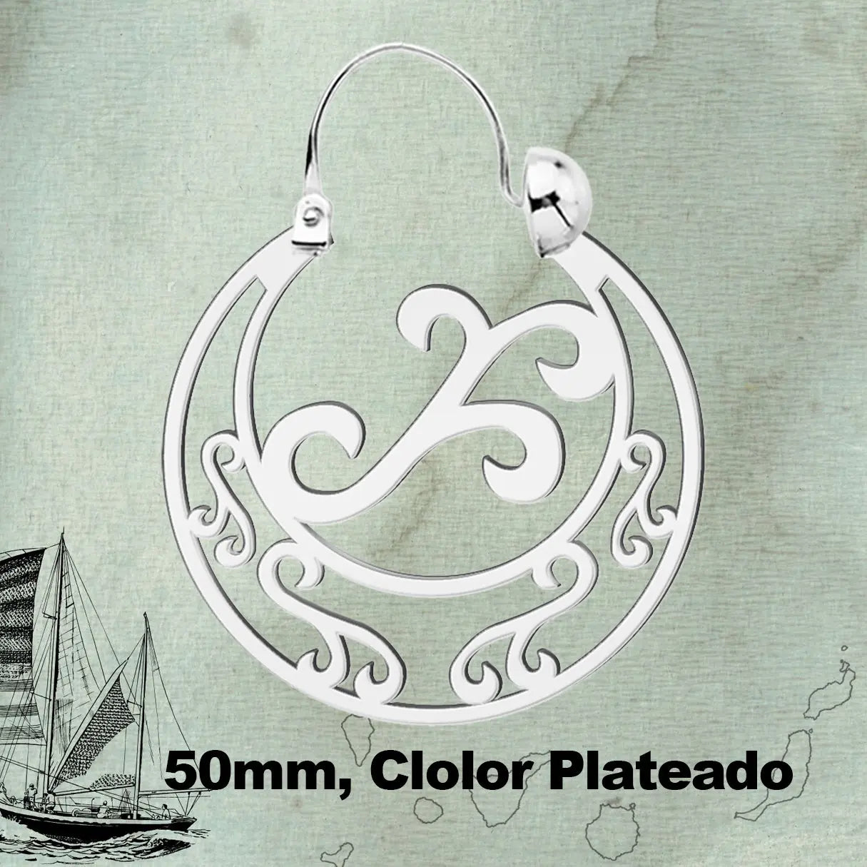 Argolla Canaria en Acero inoxidable baño de oro de 14k - cotigo