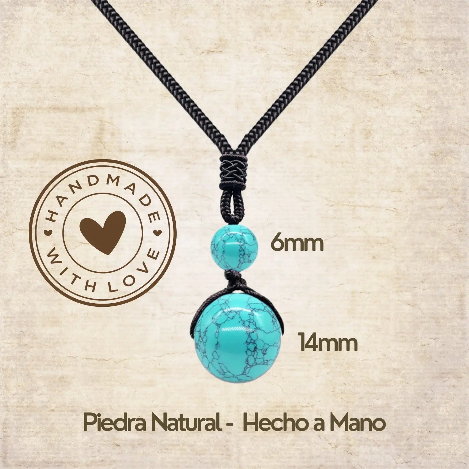 Colgante de Turquesa de bola 14mm - cotigo