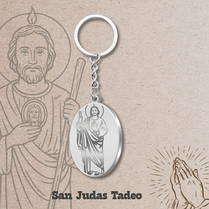 Llavero san judas tadeo Acero Inoxidable