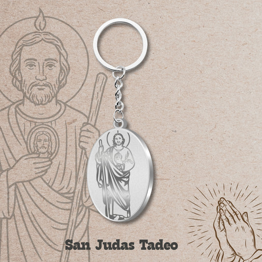 Llavero san judas tadeo Acero Inoxidable
