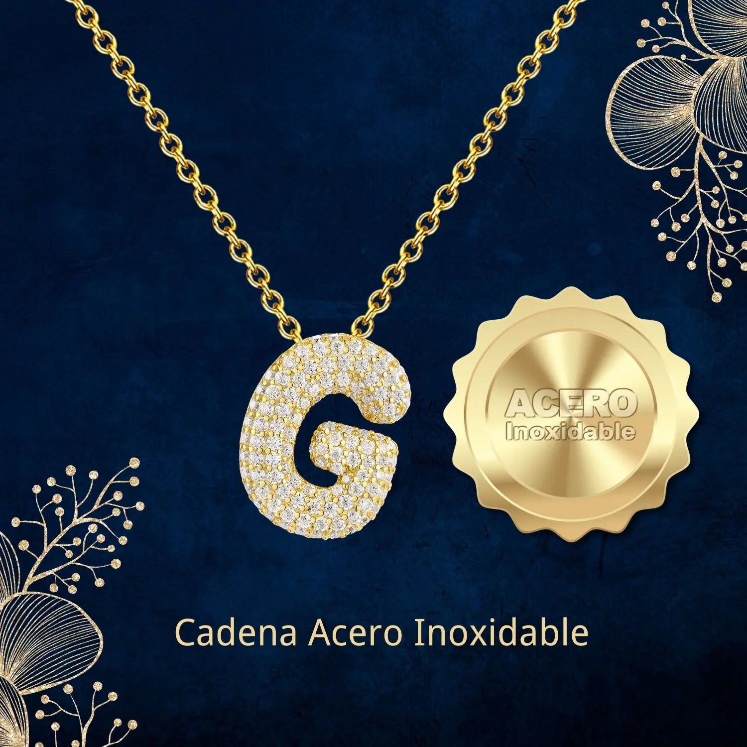 Colgante Letra inicial G con Piedra Circonita - cotigo