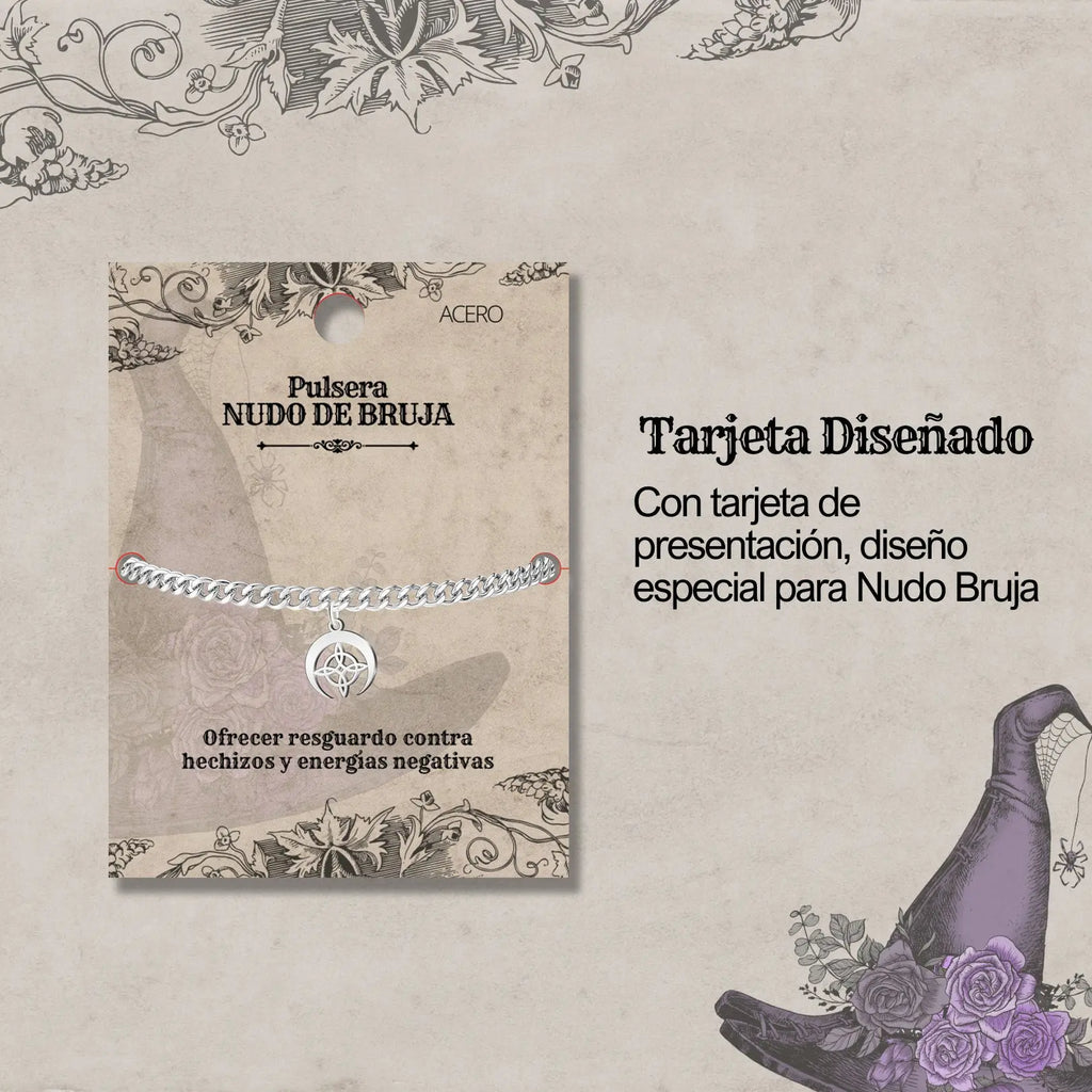 Pulsera Nudo de Bruja con Luna en Acero detalle