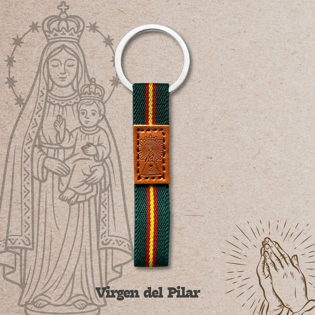Llavero Virgen del Pilar Con Bandera Guardia Civil - cotigo