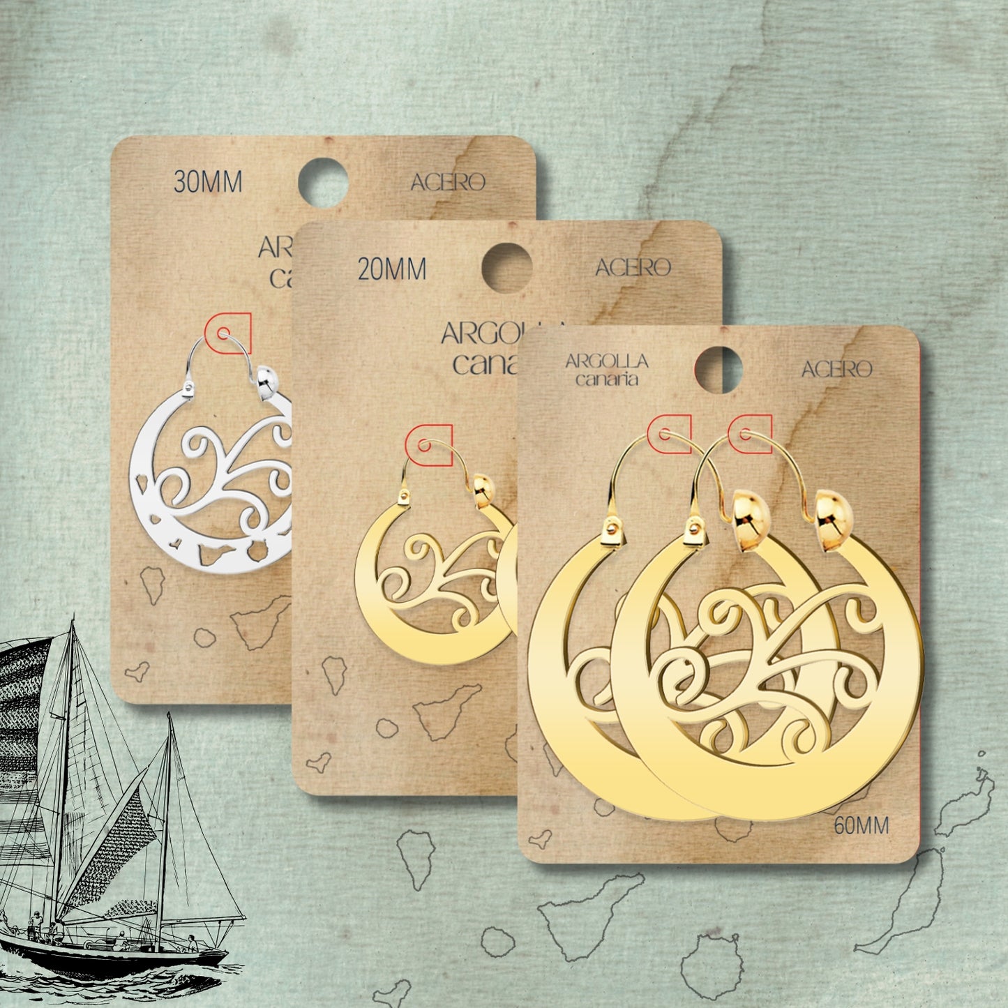 ✨Argolla Canaria Tradicional🌺｜Joya típica de las Islas Canarias｜Acero inoxidable con baño de oro de 14K💛｜Varios tamaños y estilos🔥Duradera y culturalmente auténtica