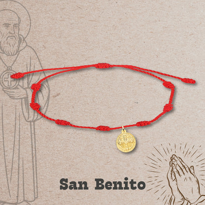 Pulsera 7 nudos San Benito color Dorado