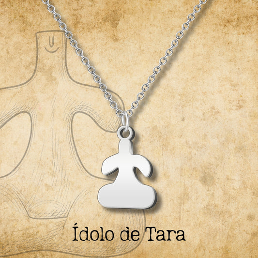 Collar  Con Idolo de Tarra Acero Plateado