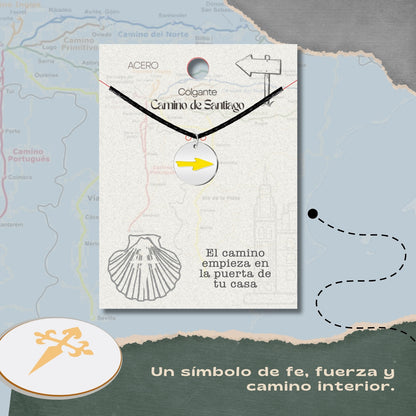 Collar del Camino de Santiago - Conchas de Santiago, recuerdos ruta del peregrino, cruz de santiago, joyas mujer + regalo una pulsera de 7 nudos.