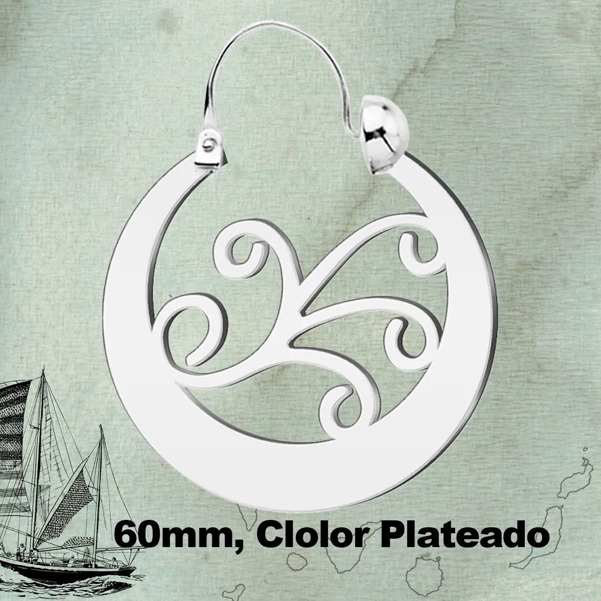 Argolla Canaria en Acero inoxidable baño de oro de 14k - cotigo