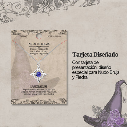 Colgante Nudo bruja Acero con Lapislazuli