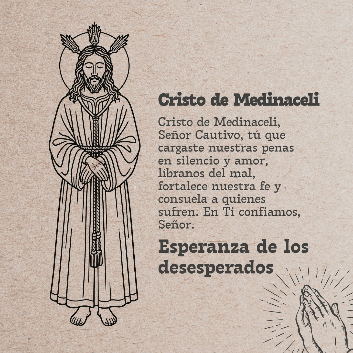 Llavero de Madera con CRISTO DE MEDINACELI