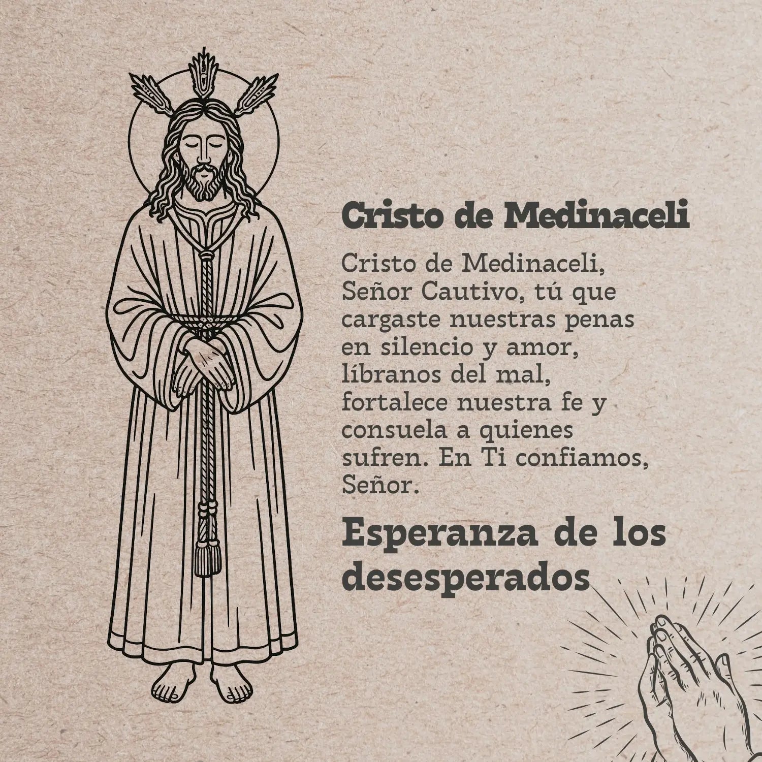 Llavero Cristo de Medinaceli con Imagen Color detalle
