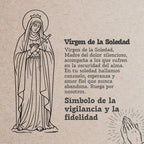 Llavero Virgen de la Soledad con Imagen Coloreado detalle