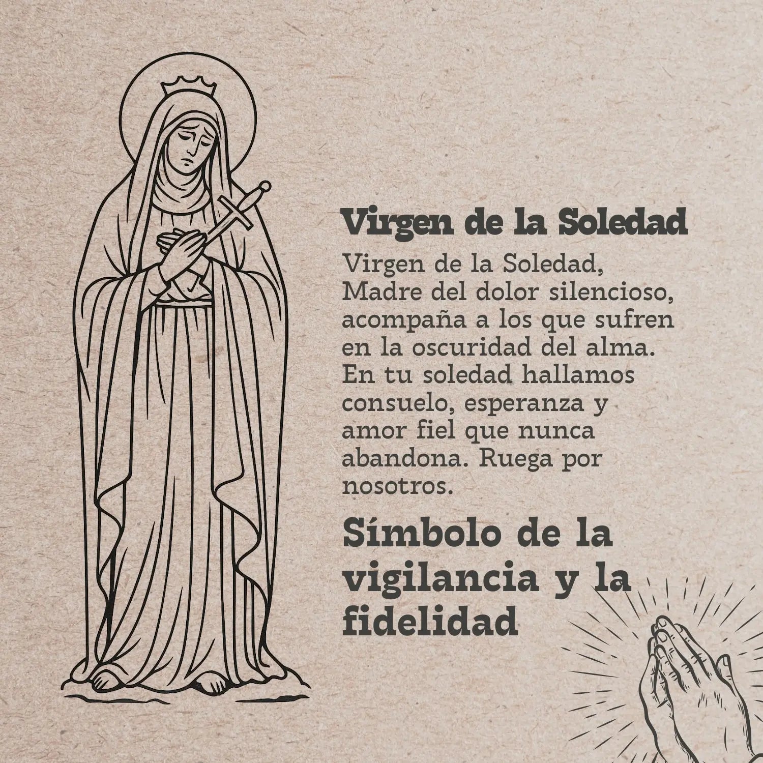 Llavero de Madera con Virgen de la Soledad - cotigo