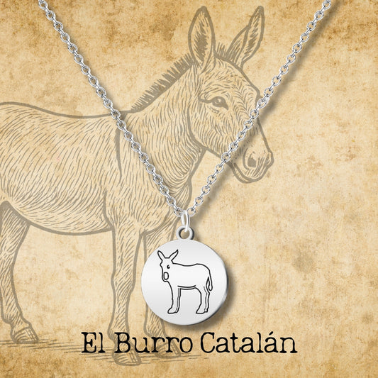 Colgante El Burro Catalán Acero Plateado