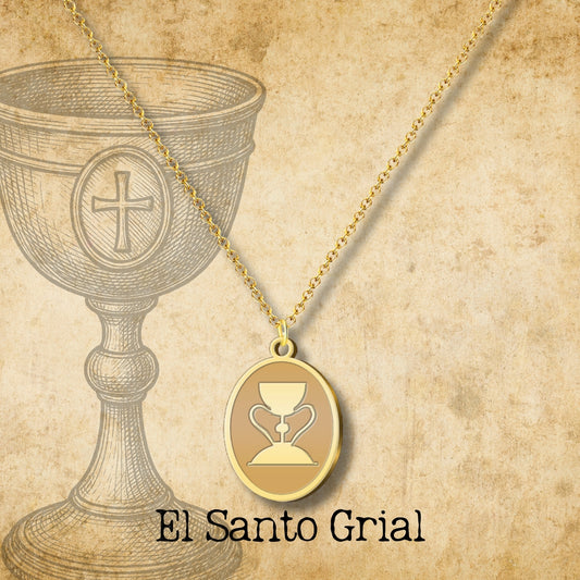 Colgante el Santo Grial Acero Dorado