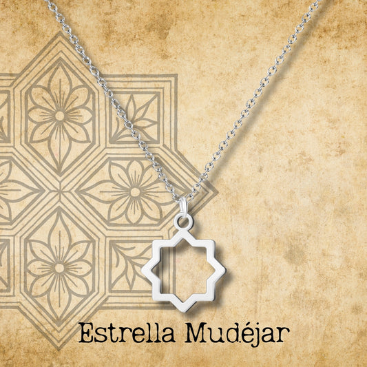 Colgante Estrella mudéjar Acero Plateado
