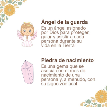 Regalo con intención 💖 Colgante Ángel de la guarda + piedra energética + tarjeta diseñada ¡y pulsera 7 nudos GRATIS!