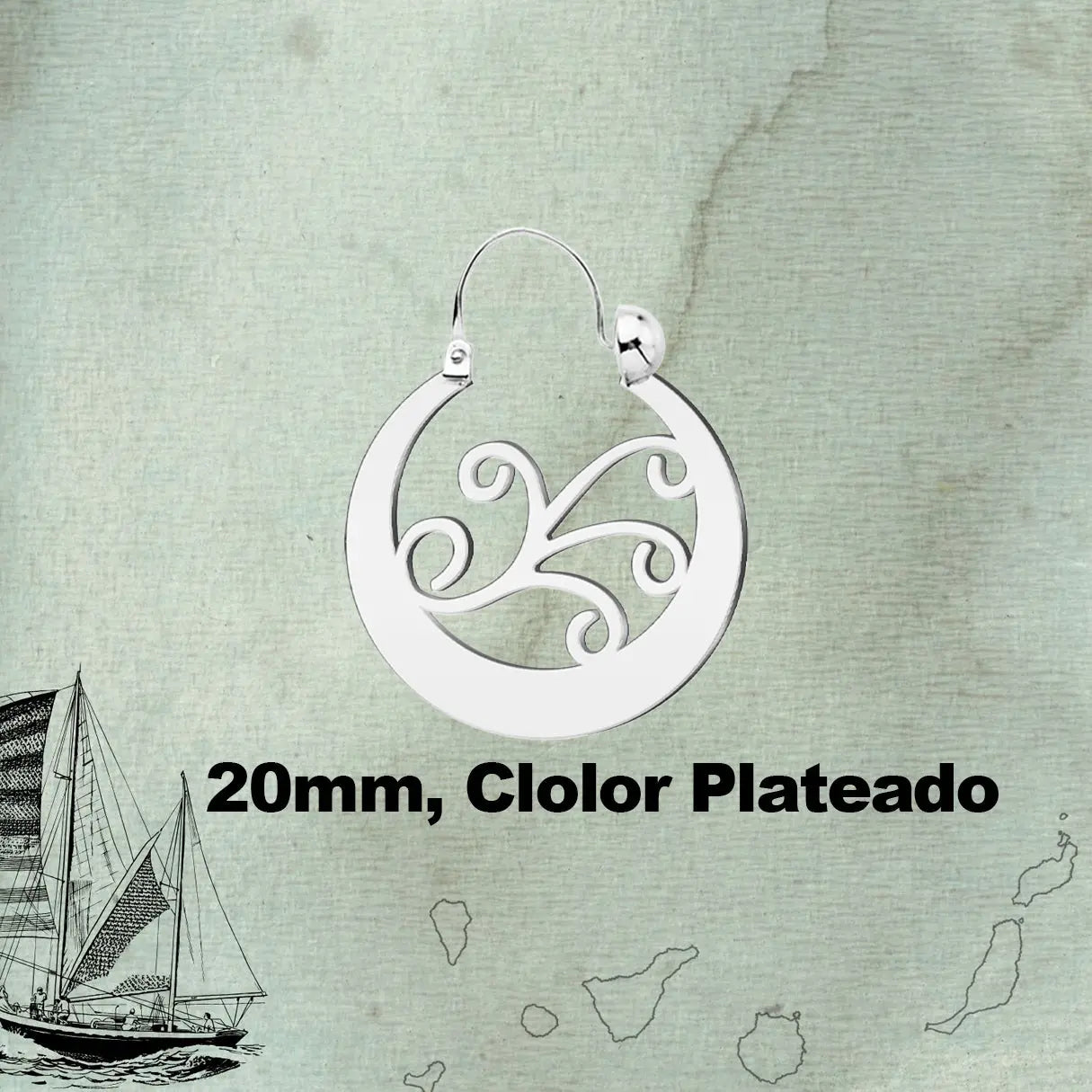 Argolla Canaria en Acero inoxidable baño de oro de 14k - cotigo